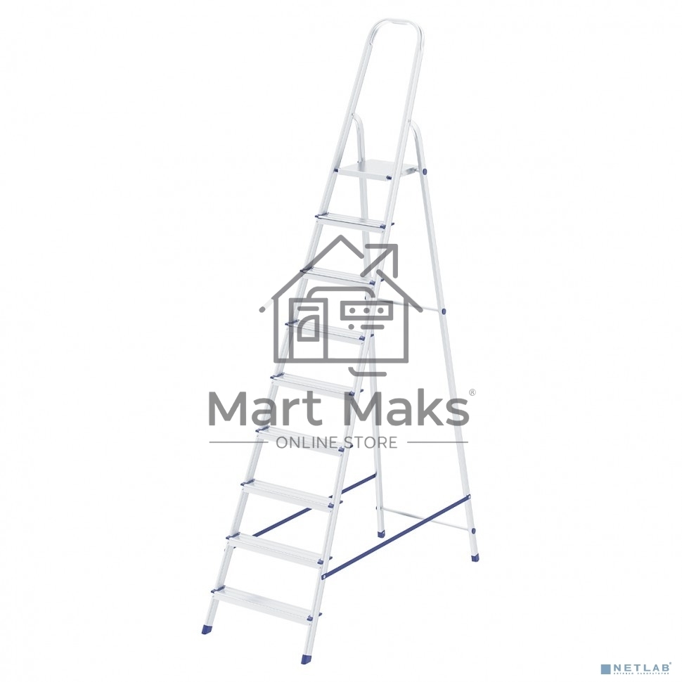 Стремянка Сибртех 9 ступеней, алюминиевая