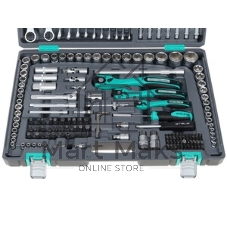 Набор инструментов STELS 141151/4'' 3/8'' 1/2'' cr-v s2 усиленный кейс 216 предм.