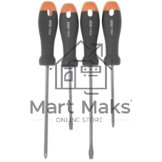 Набор отверток Home Series Gray Deli HT1004C 4шт SL5x100+SL6x150+PH1x100+PH2x150, эксклюзивный дизайн, рукоятка из высококачественного софттач пластика