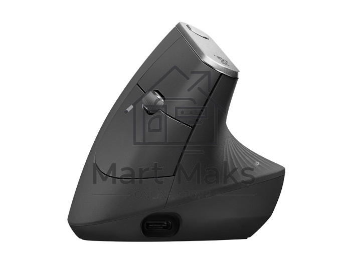 Мышь беспроводная/проводная Logitech MX Vertical графитовый, 4000 dpi, радиоканал, Bluetooth, USB, кнопки - 6