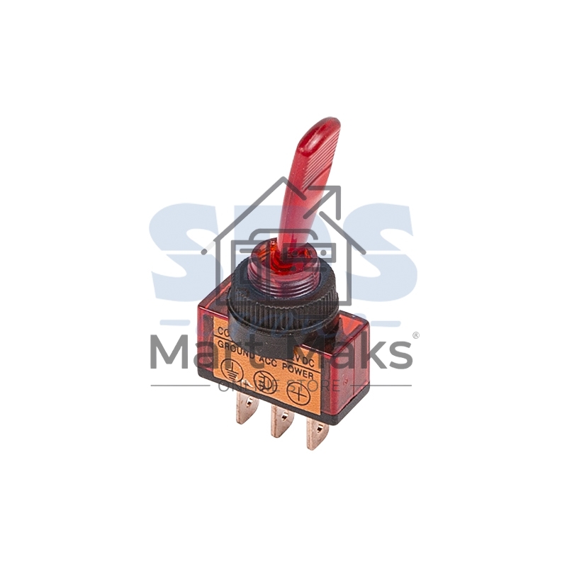 Тумблер 24V 20А (3c) ON-OFF однополюсныйс красной подсветкойRexant