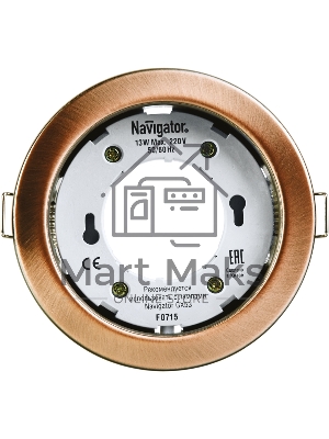 Светильник светодиодный ДВО NGX-R1-006-GX53 220В GX53 IP20 черненая медь Navigator