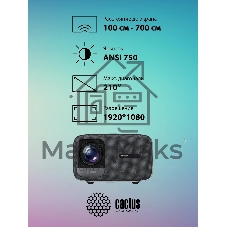 Проектор Cactus CS-PRC.05B.Full HD-A LCD 7500Lm LS 750Lm ANSI (1920x1080) 1000:1 ресурс лампы:50000часов 2xUSB typeA 2xHDMI 1.78кг