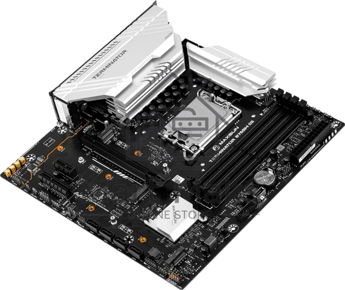 Материнская плата Maxsun Terminator B760M D5, LGA 1700, Intel B760, 4xDDR5, 4xSATA, 3xM.2, 1xPCIe 5.0 x16, 1xPCIe x4, 1xPCIe 3.0 x1, 1xHDMI, 1xDP, 2xUSB 3.2 Gen 1, 6xUSB 2.0, 1x 2.5Gb LAN, 3x3.5 мм, 5.1, mATX