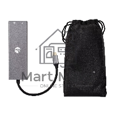 Адаптер VCOM CU459 Type-Cm --> RJ-45+2USB3.0(f) + PD100 Вт Alum Shell