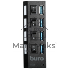 USB-концентратор Buro BU-HUB4-U3.0-L, USB 3.0, USB 4 порта, USB