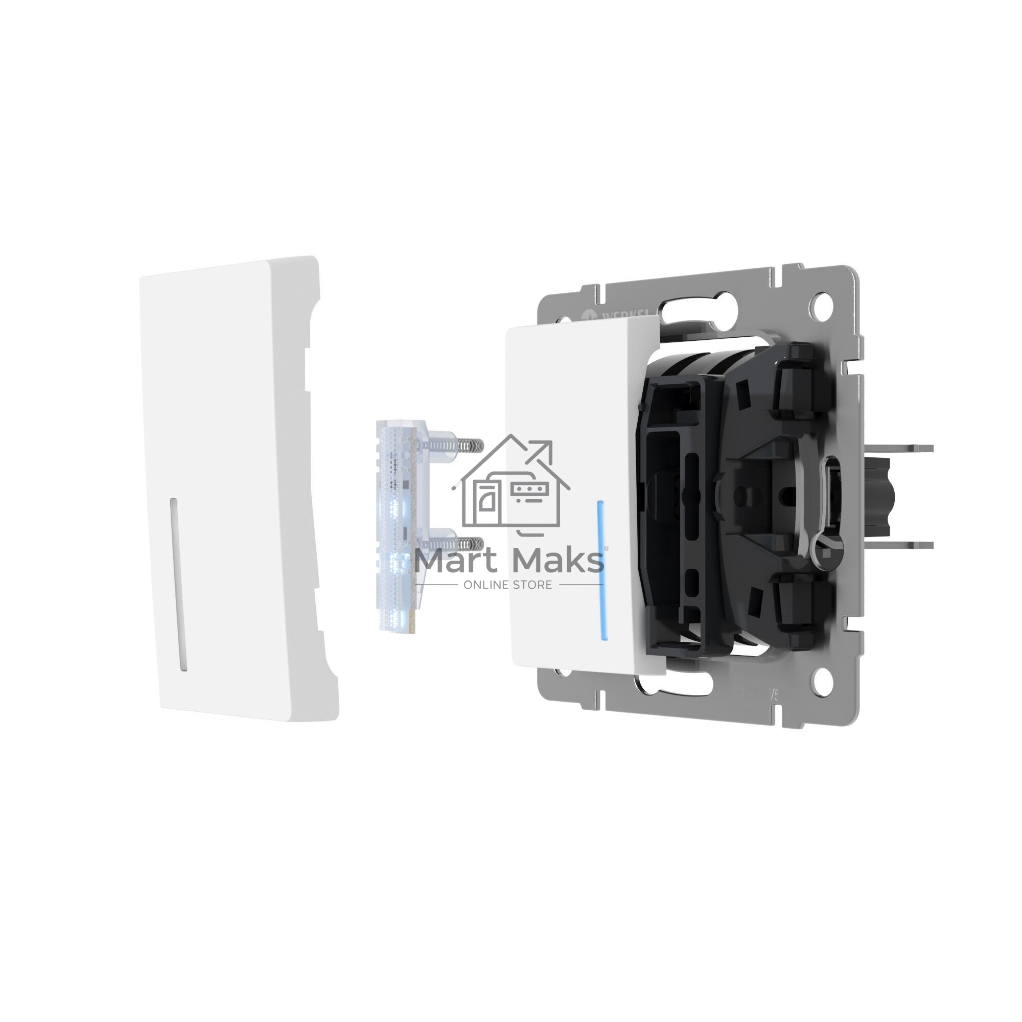 Блок LED подсветки для выключателя Werkel 2 шт. W8010102 (голубой)