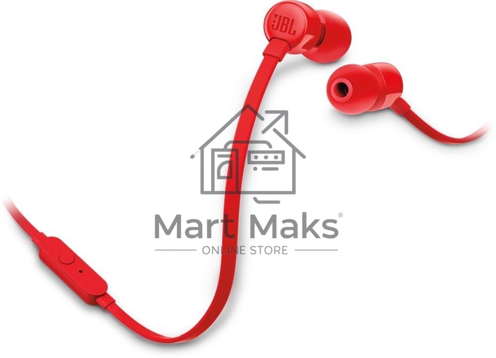 Наушники-гарнитура JBL T110 красный