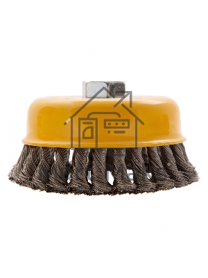 Щетка для УШМ Denzel 125 мм, Чашка, крученая нержавеющая проволока 0,5 мм, М14 746273