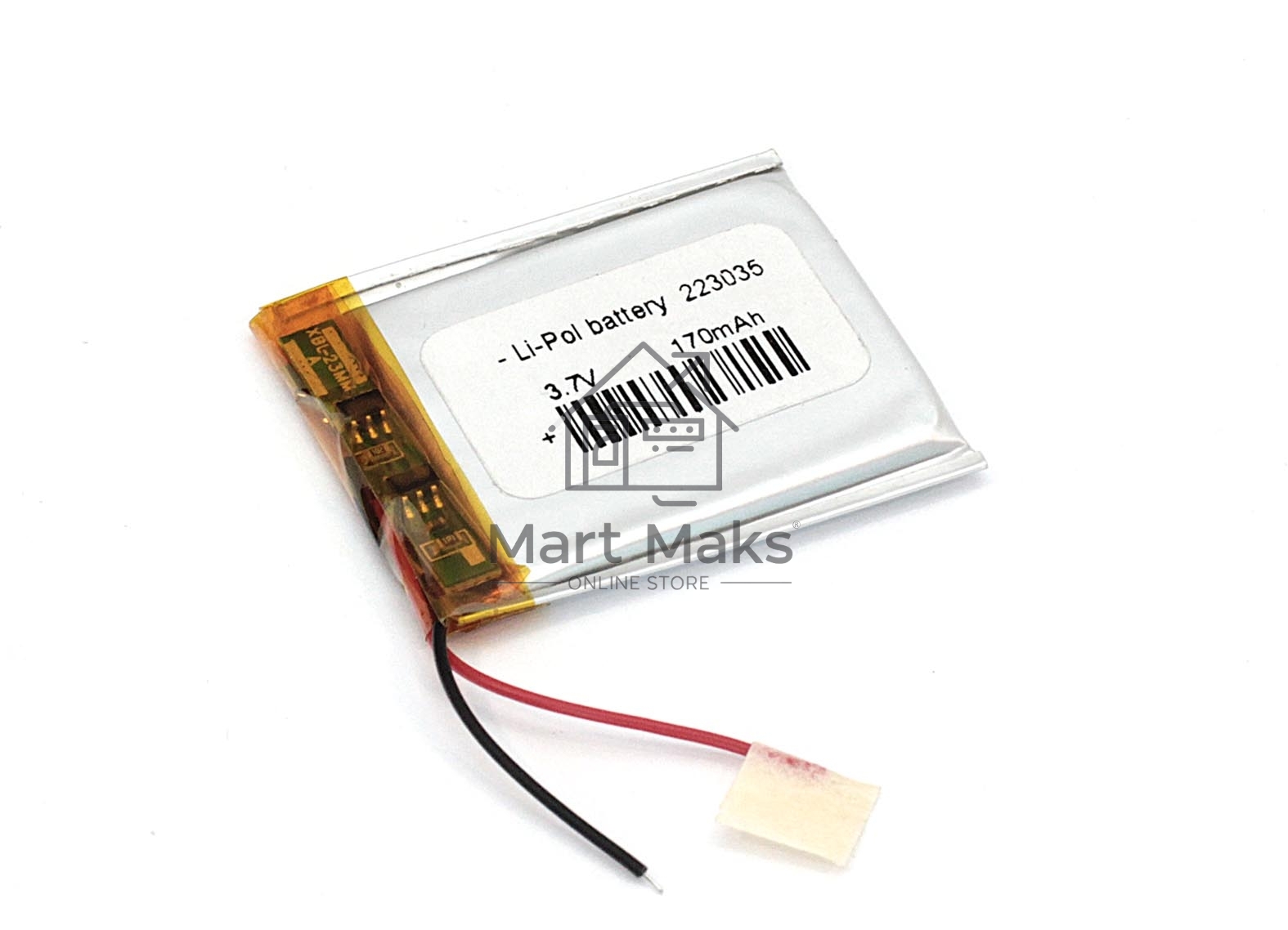 Аккумулятор Li-Pol (батарея) 2.2*30*35мм 2pin 3.7V/170mAh