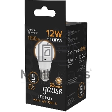 Лампа светодиодная Gauss A60 12Вт цок.: E27 шар 220B 3000K св. свеч. бел. теп. A60 (упак.: 10 шт)