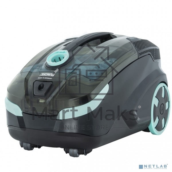 Моющий пылесос Thomas DRYBOX AMFIBIA FAMILY черный/бирюзовый, 325/1700Вт, уборка влажная/сухая, пылесборник контейнер 2.6 л