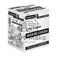 Кулер ExeGate Wizard EXX200-PWM.RGB (Al+Cu, 2 тепл.трубки, LGA775/1150/1151/1155/1156/1200/1700/1851/AM2/AM2+/AM3/AM3+/AM4/AM5/FM1/FM2/754/939/940, TDP 95W, Fan 90мм, PWM, 800-2400RPM, Hydro bearing, 4pin, 11-24db, 305г, RGB подсветка, с термопастой, на защелках, RTL)