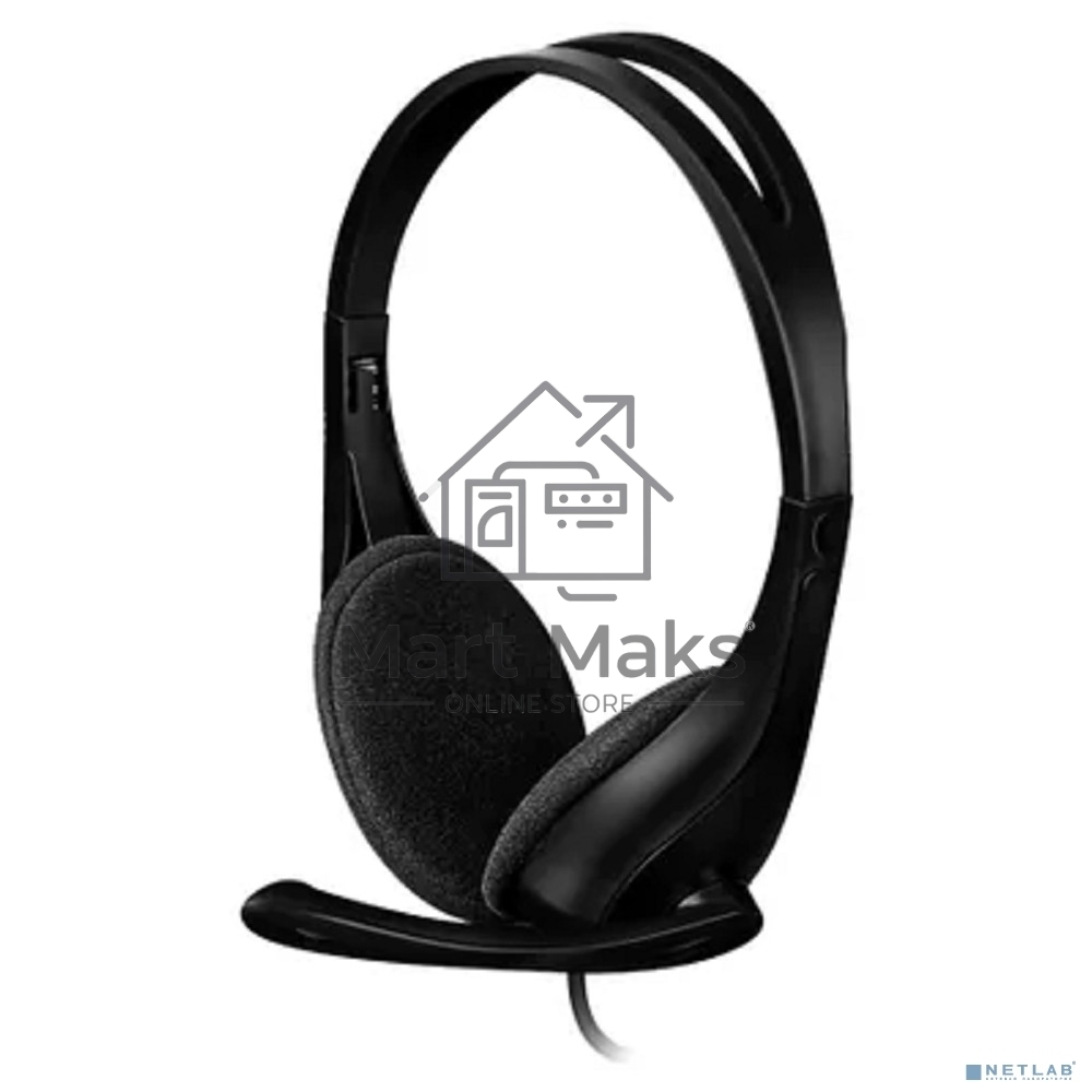 Гарнитура проводная с микрофоном A4Tech HU-9 черный 1.8м накладные USB оголовье черный