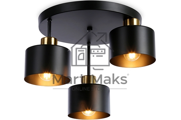 Светильник Ambrella light TR8121/3 BK/BS черный/латунь E27*3 max 40W D370*265