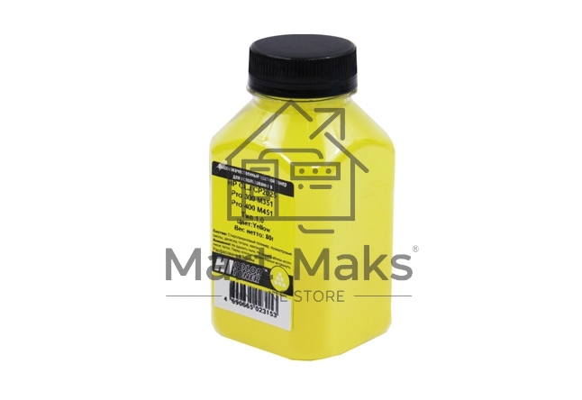 Тонер Hi-Black для HP CLJ CP2025/Pro 300 M351/Pro 400 M451, Тип 1.0, Y, 80 г, банка