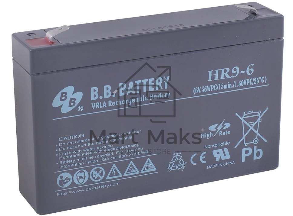 Батарея B.B.Battery HR 9-6 6В 9Ач
