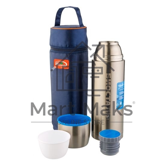 Термос Biostal Авто (1 литр) с термочехлом, стальной