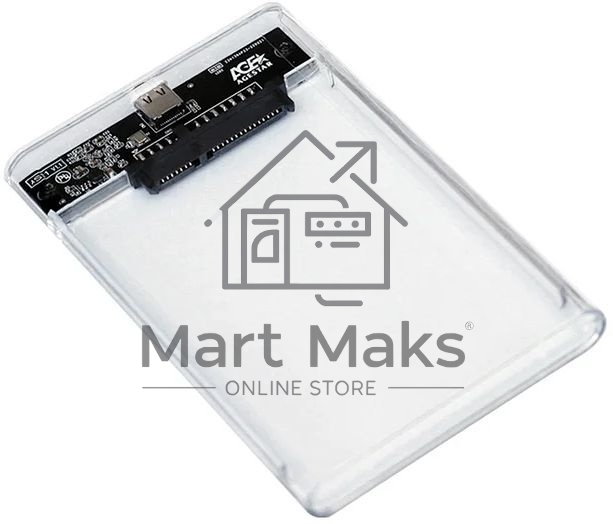 Внешний корпус для HDD/SSD AgeStar 3UB2P4C SATA III пластик прозрачный 2.5