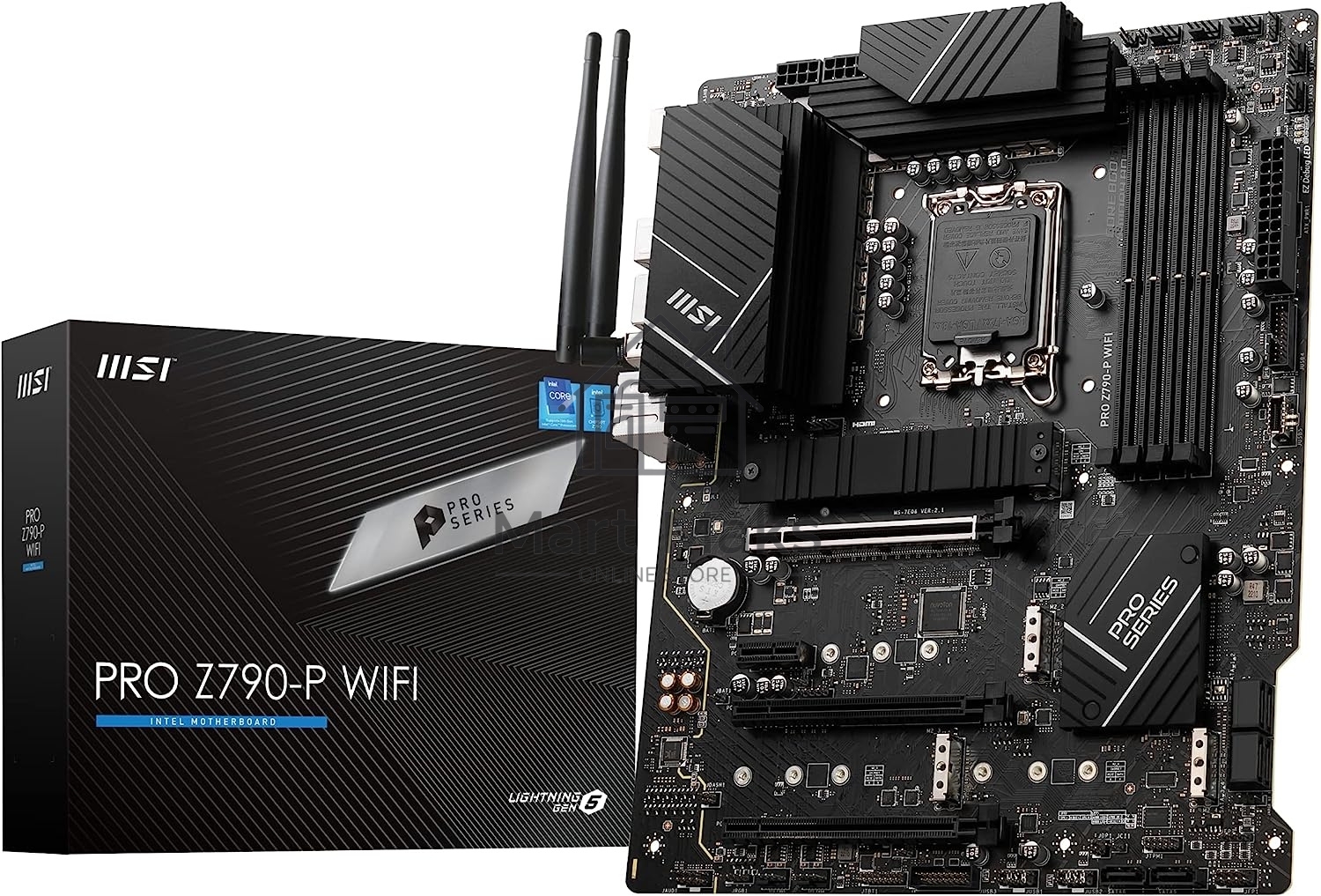Материнская плата MSI PRO Z790-P WIFI, LGA 1700, Intel Z790, 4xDDR5, 6xSATA, 4xM.2, 1xPCIe 5.0 x16, 1xPCIe 4.0 x16, 1xPCIe 3.0 x16, 1xPCIe x1, 1xHDMI, 1xDP, 1x2.5Gb LAN, 4xUSB-A 2.0, 2xUSB-A 3.2 Gen 1, 1xUSB-A 3.2 Gen 2, 1xUSB-C 3.2 Gen 2x2, 6x3.5мм, 7.1,