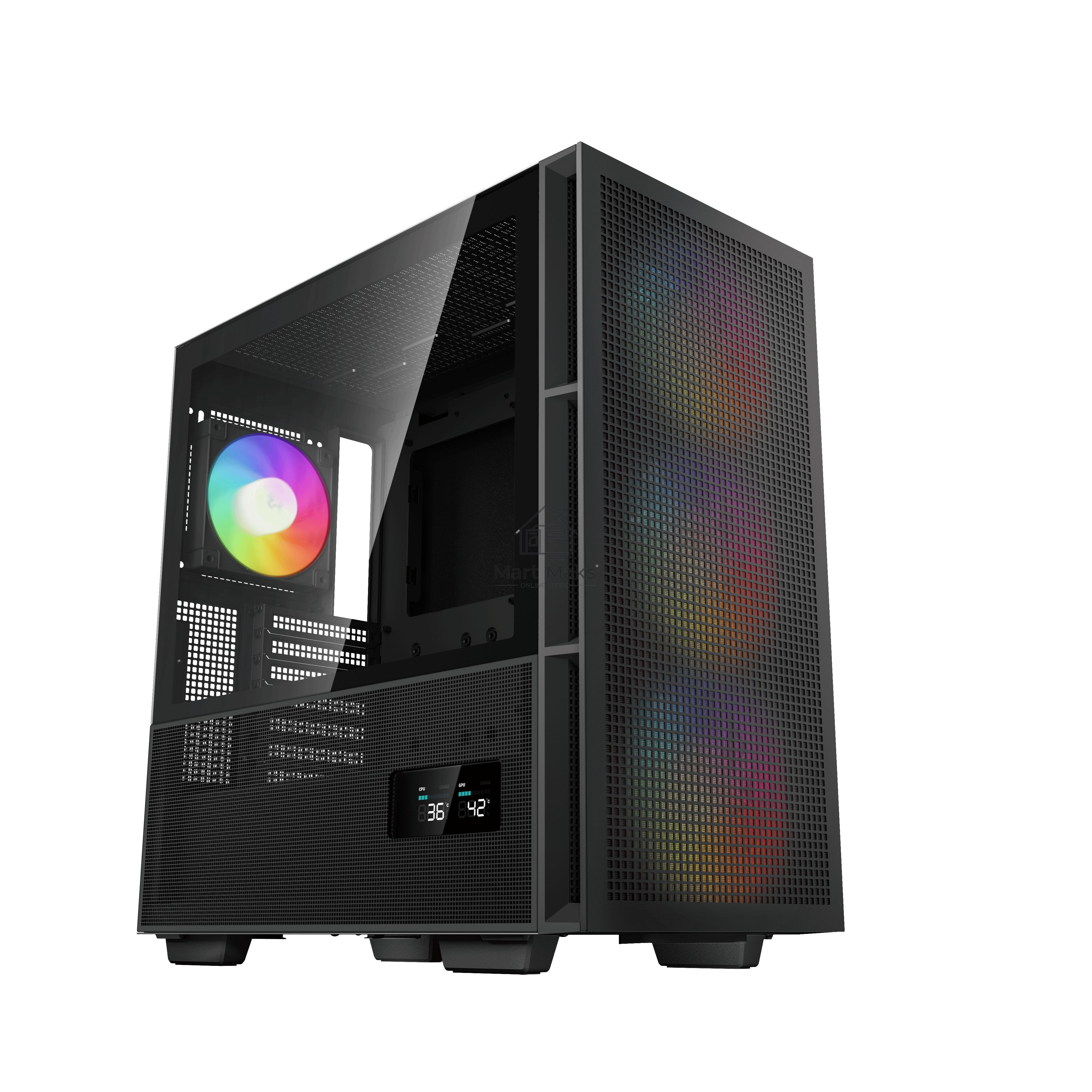 Компьютерный корпус DeepCool CH560 Digital черный (R-CH560-BKAPE4D-G-1) (ATX, без БП, 2хUSB, с окном)