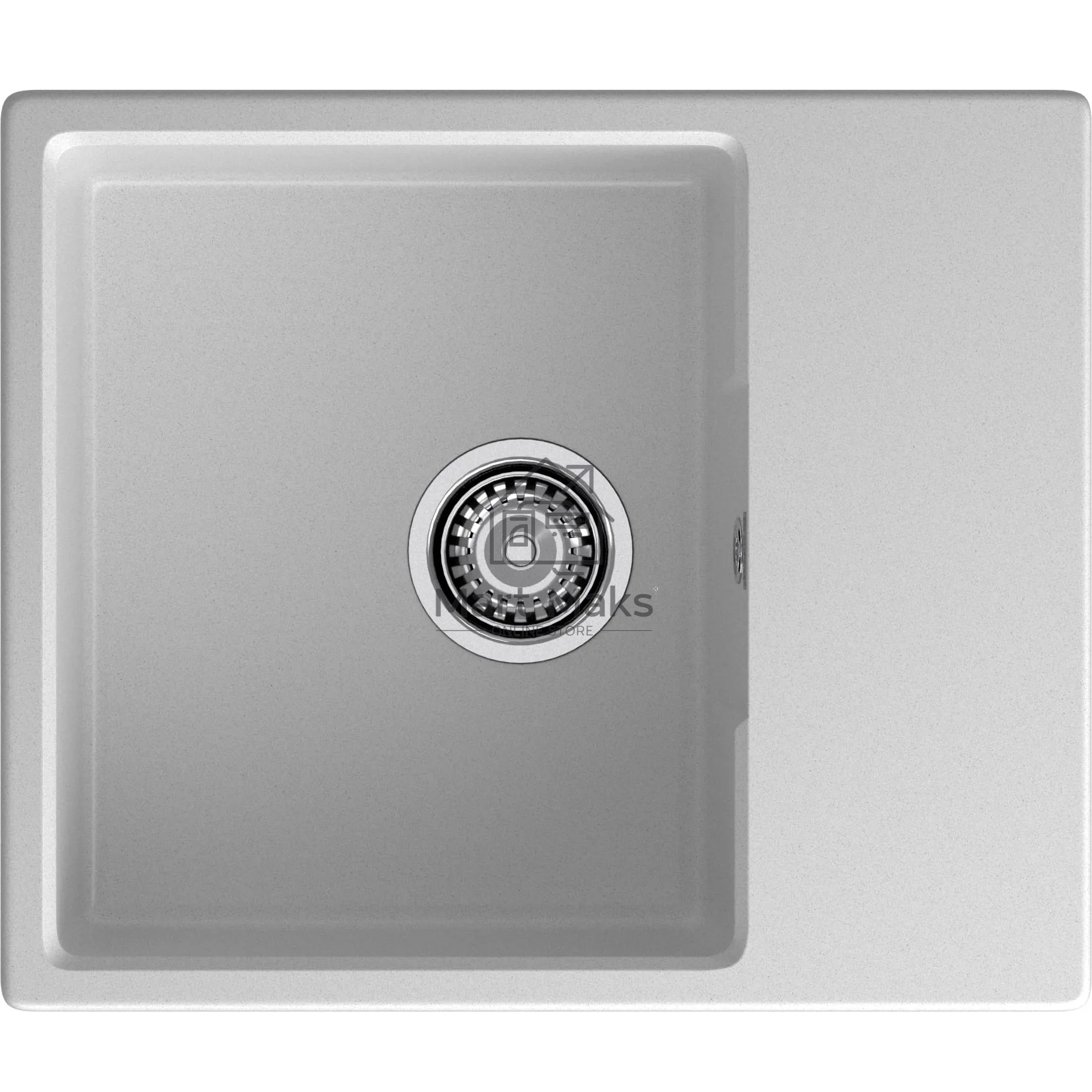 Мойка GRANFEST URBAN 658L 1-чаша+крыло 580*490мм, монтаж: врезной, материал: кварц, серый