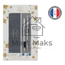 Набор ручек Parker Jotter Core FK61 (CW2093258) Stainless Steel CT сталь нержавеющая, подарочная коробка ручка перьевая, ручка шариковая
