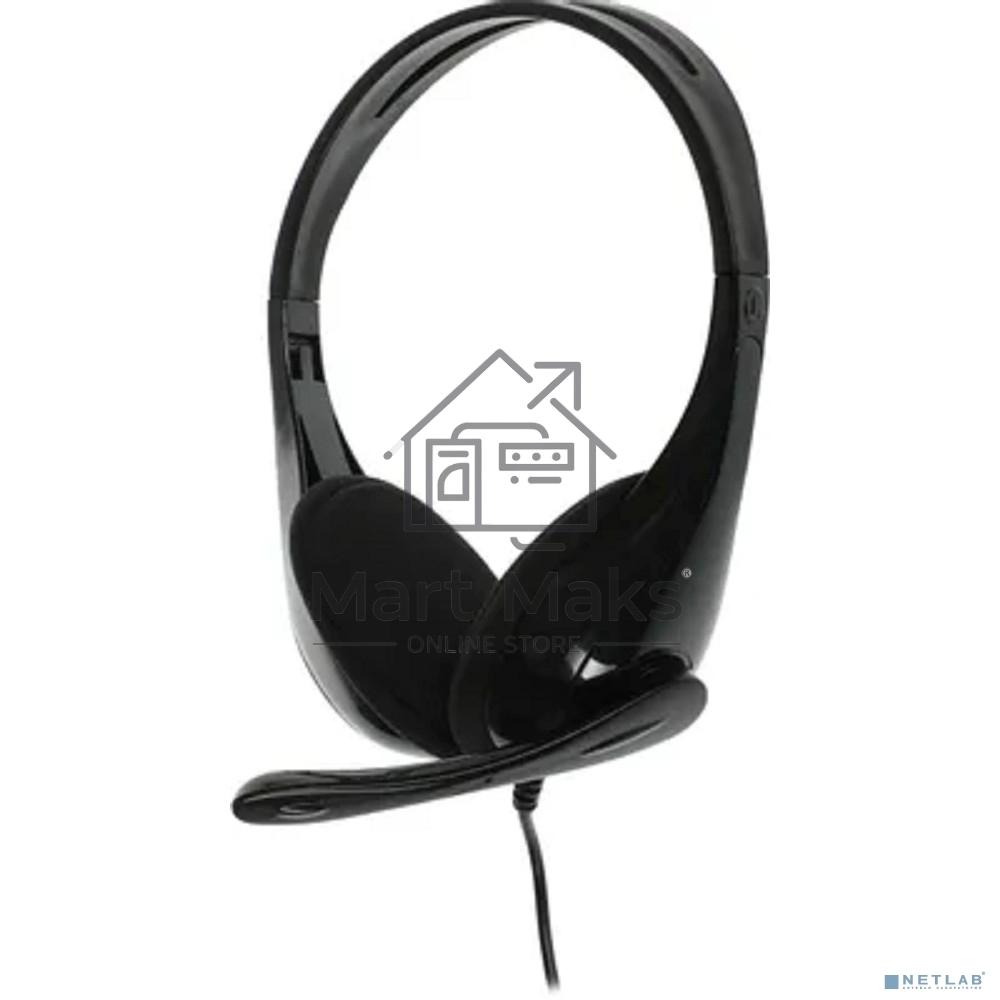Гарнитура проводная с микрофоном A4Tech HU-9 черный 1.8м накладные USB оголовье черный