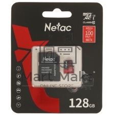 Флеш карта MicroSD card Netac P500 Extreme Pro 128Gb, retail version w/SD adapter
