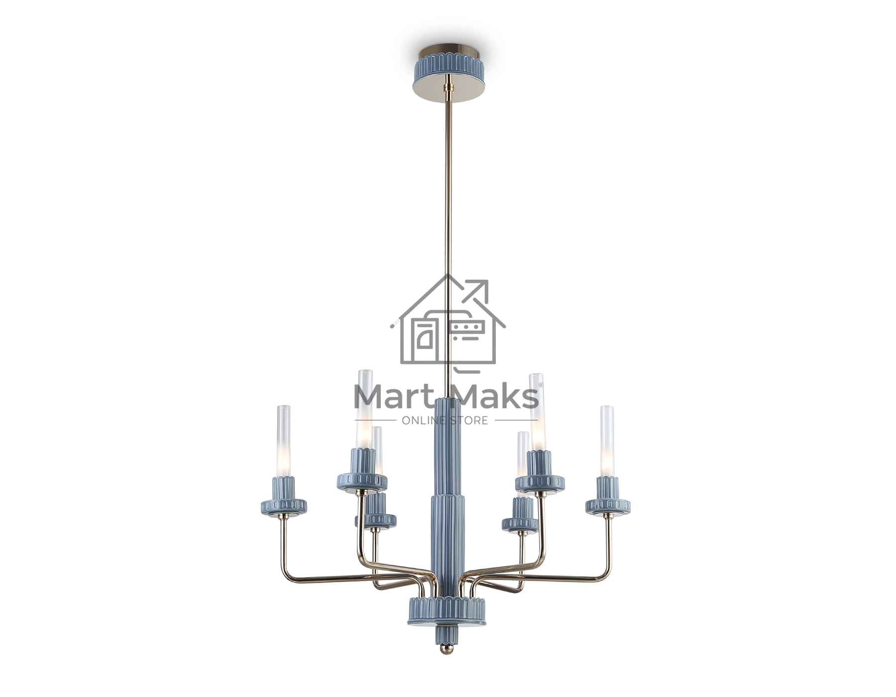 Люстра Ambrella light LH53124/6 GD/WH/GB золото/белый/серо-синий 10W 3000K D660*1120