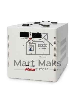 Стабилизатор напряжения Powerman AVS 8000D белый (8000ВА,40А,КПД 98%,циф. индикация вх./вых. напряж.)