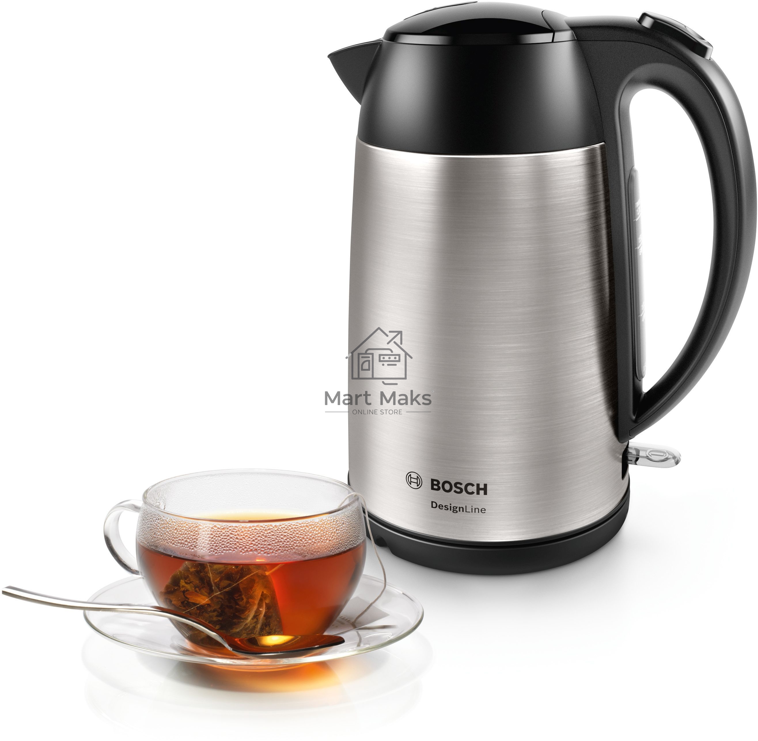 Чайник электрический Bosch TWK3P420 1.7л. 2400Вт черный (корпус: нержавеющая сталь)