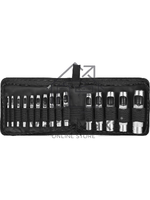 Набор ЗУБР 22949-H15 МАСТЕР. Пробойники для кожи, 3-25мм, 15шт