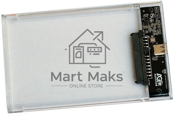Внешний корпус для HDD/SSD AgeStar 3UB2P4C SATA III пластик прозрачный 2.5