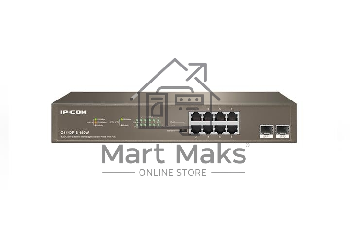 Коммутатор 8PORT 1000M POE G1110P-8-150W IP-COM