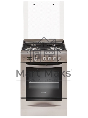Плита газовая Gefest ПГ 6100-04 0004 серебристый, конфорок 4 шт, духовка 52 л, 60 см x 85 см x 60 см