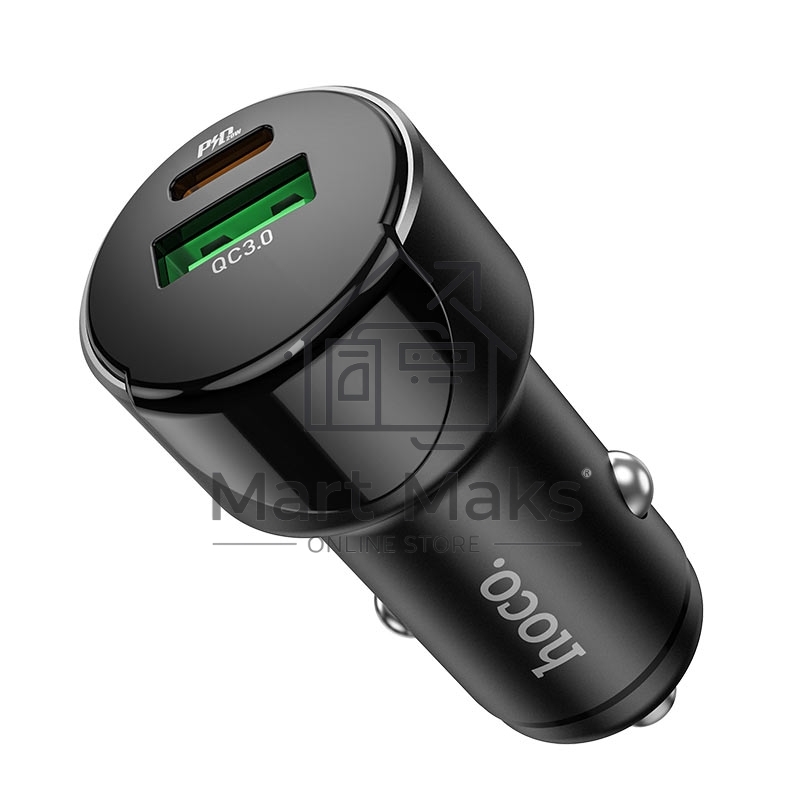 Автомобильная зарядка (от прикуривателя) HOCO Z42, PD20, QC3.0, один порт USB, один порт Type-C, черный