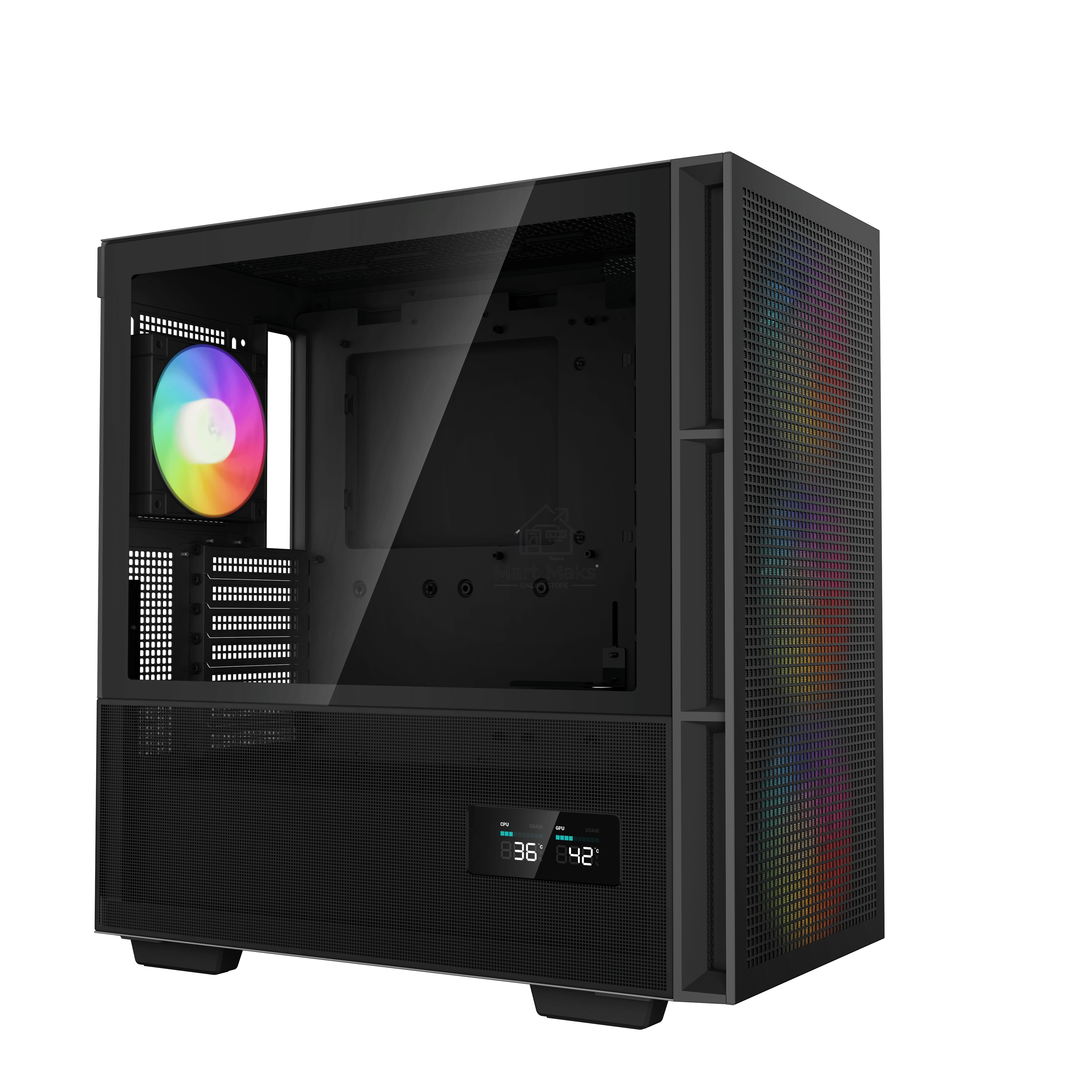 Компьютерный корпус DeepCool CH560 Digital черный (R-CH560-BKAPE4D-G-1) (ATX, без БП, 2хUSB, с окном)