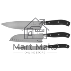 Набор ножей кухонных Victorinox Forged Chefs (7.7243.3) компл.: 3 шт черный, подар. коробка