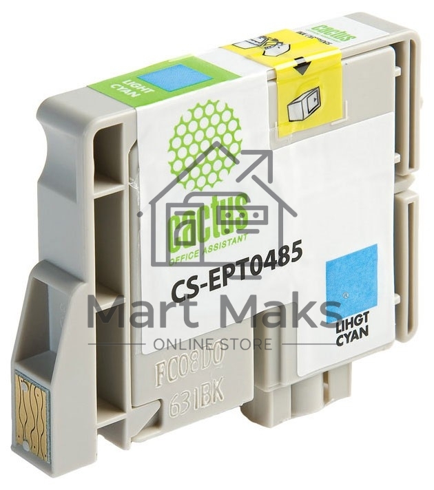 Картридж струйный Cactus CS-EPT0485 светло-голубой (14,4 мл) для Epson Stylus Photo R200/R220/R300/R320/R340/RX500/RX600/RX620/RX640