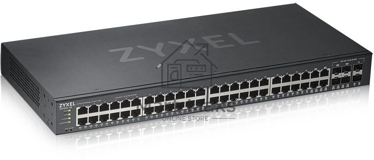Коммутатор ZYXEL GS1920-48v2 Hybrid Smart switch Zyxel Nebula Flex, 44xGE, 4xCombo (SFP/RJ-45), 2xSFP, Standalone / cloud management