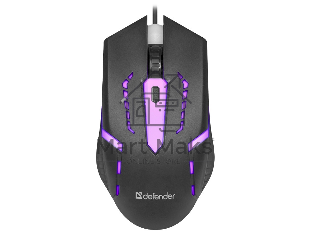 Мышь проводная Defender Hit MB-601 черный, 1200 dpi, USB, кнопки - 4
