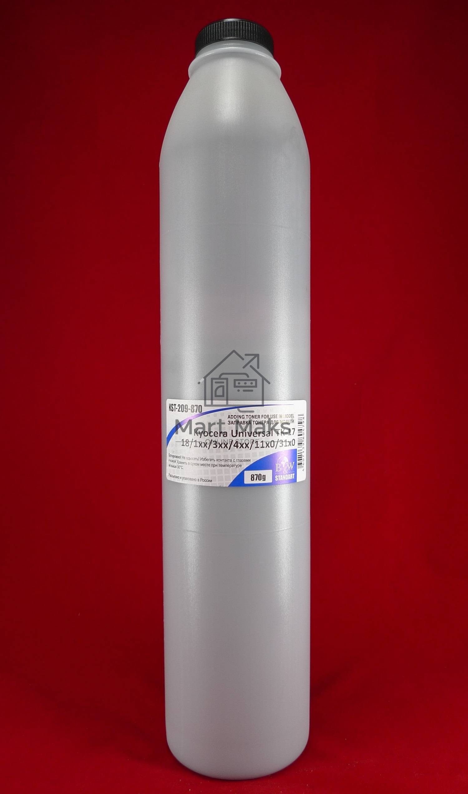 Тонер Kyocera TK-410/420/435, KM-1620/1650/2020/2035/2050/2550/TASKalfa 180/181/220 (фл. 870г) B&W Standart фас России