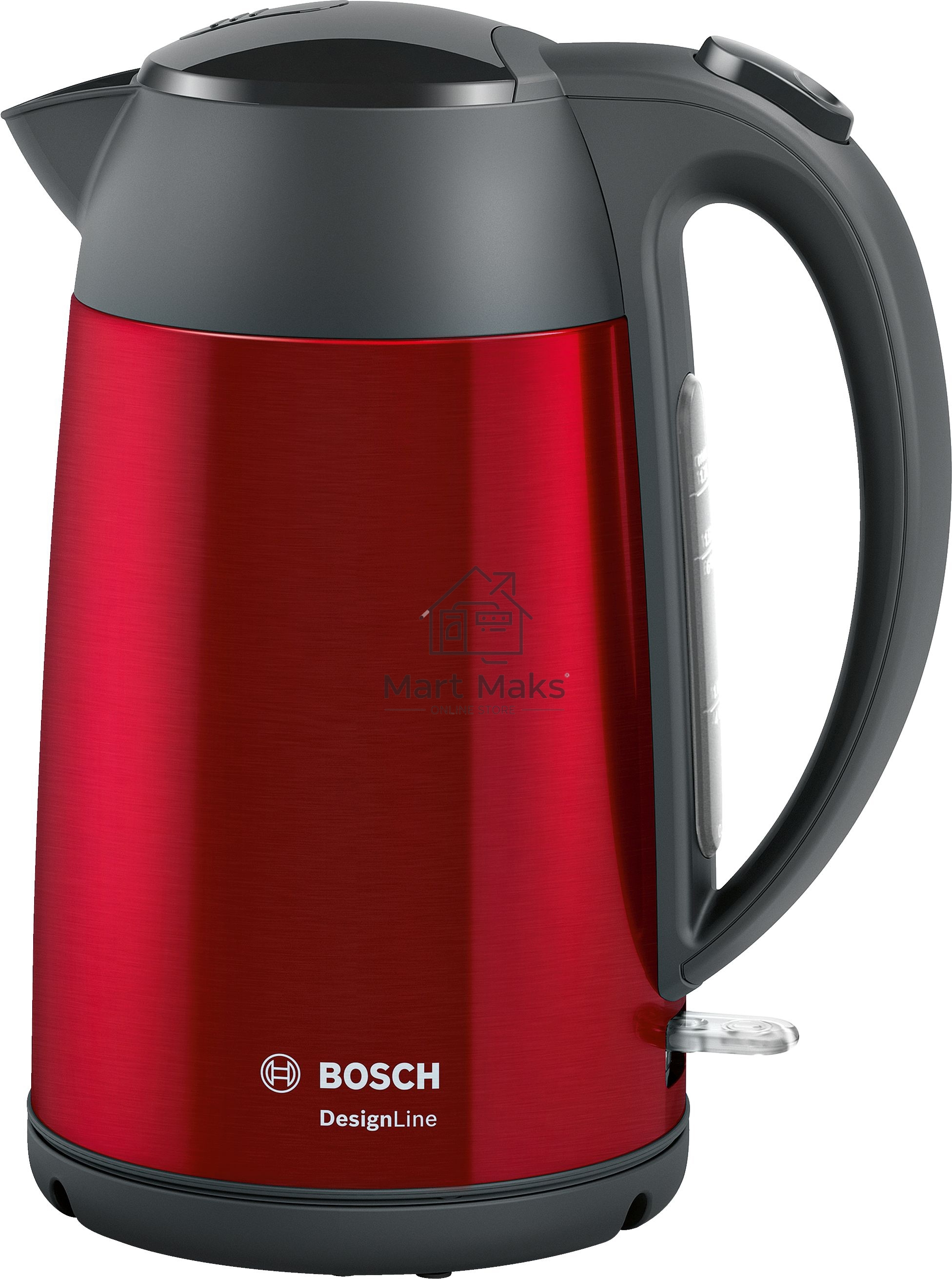 Чайник электрический Bosch TWK3P424 1.7л. 2400Вт красный (корпус: нержавеющая сталь)
