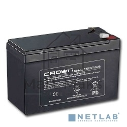 Батарея CROWN CBT-12-7.2 (напряжение 12В, емкость 7.2 А/Ч, разм 151х65х100 мм, вес 2,1 кг, тип клеммы - F2, 5 лет)