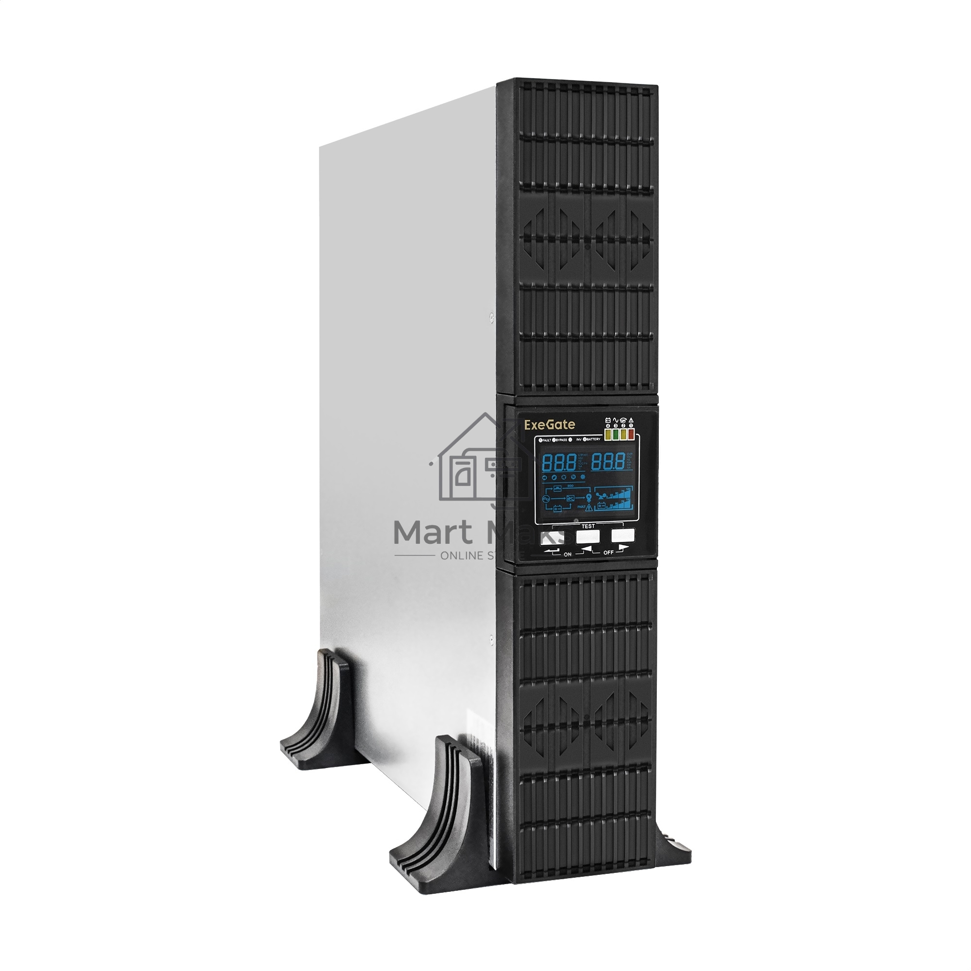 Источник бесперебойного питания On-line ExeGate PowerExpert ULS-575-6kVA.LCD.AVR.T.USB.RS232.SNMP.2U <6000VA/6000W, On-Line, PF=1, LCD, клеммы, RS232, USB, SNMP-slot, EPO, батареи внешние 192В/240В суммарной емкостью до 400Ah, Rackmount 2U/Tower, металлич