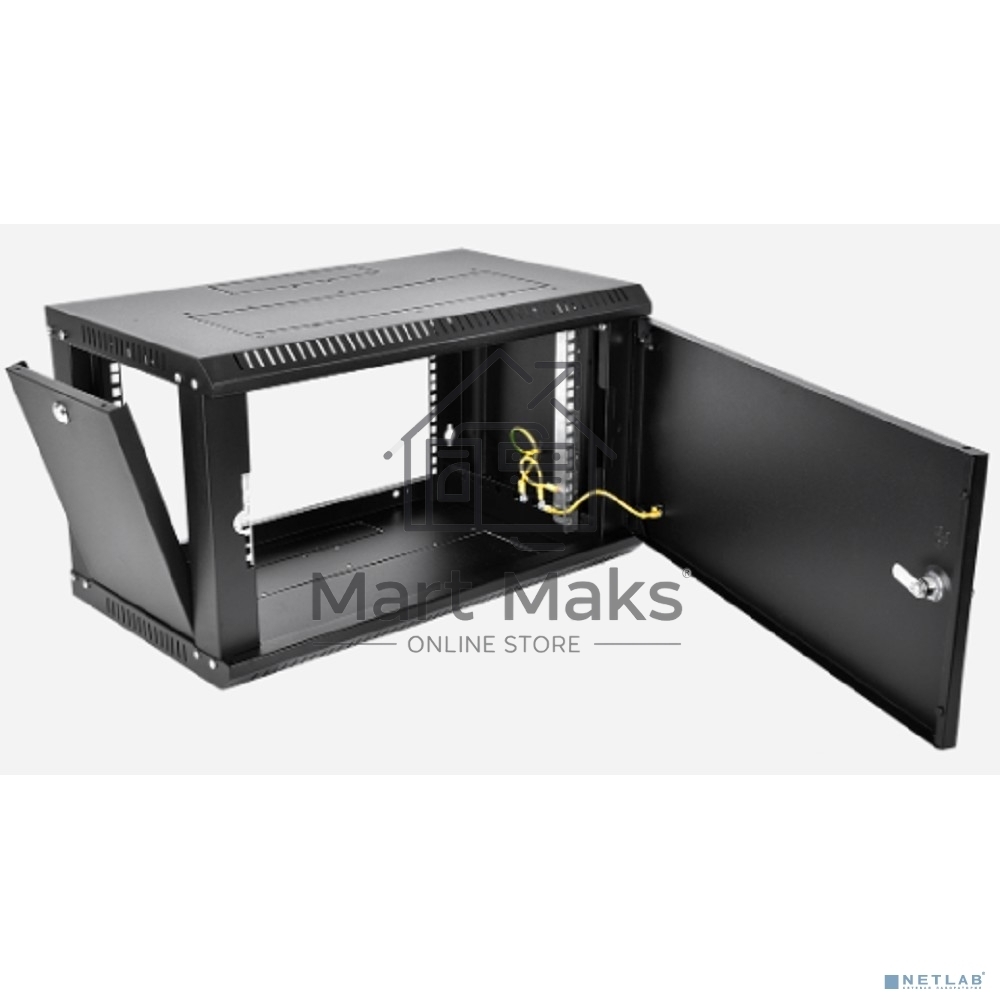 Шкаф телекоммуникационный настенный разборный ЦМО ЭКОНОМ 9U (600 x 350) дверь металл, цвет черный (ШРН-Э-9.350.1-9005)