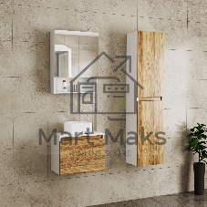 Комплект для ванной, 3 предмета (Тумба Bau Dream Blackwood 50, раковина BAU Mini 24х24, смеситель для раковины высокий Hotel Still, нержавеющая сталь)