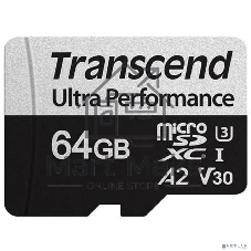 Флеш карта Transcend 64Gb UHS-I U3 microSD w/ adapter A2 Ultra Performance R/W:160/125 MB/s