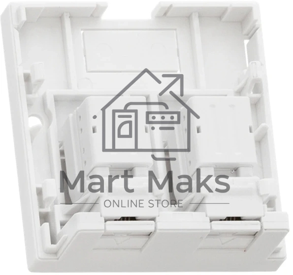 Розетка RJ-45+RJ-45 открытый монтаж категория 5e, белый, NIKOMAX (NMC-WO2UD2-FT-ST-WT)